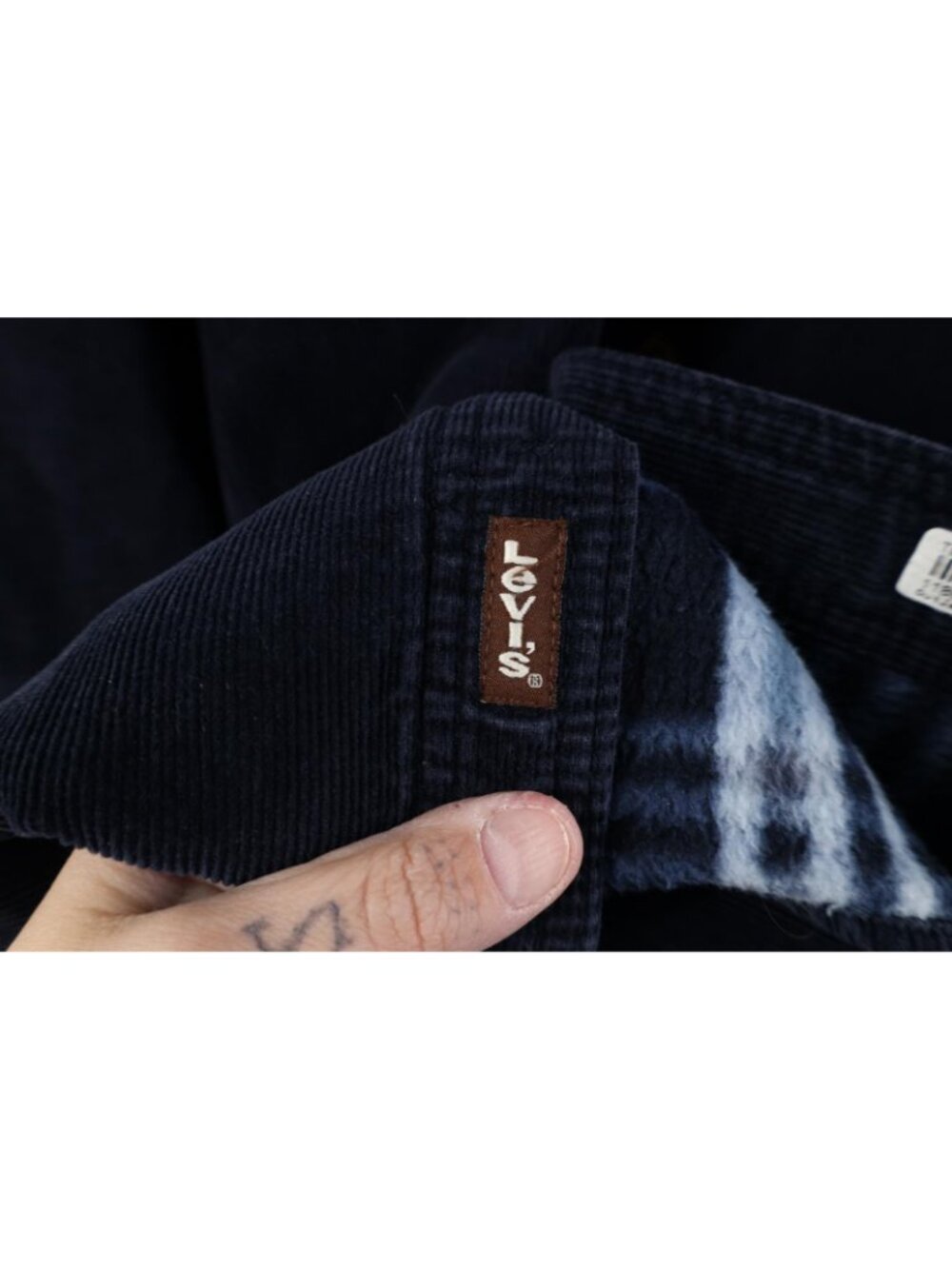 Vintage Y2K Levis Mens Large Fleece Lined Corduroy Button Shirt Jacket Jac Shirt - Picture 4 of 16